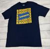 Tricou cu Logo Suprapus Blockbuster Licențiat Retro Vintage Albastru Închis Mărimea XLT