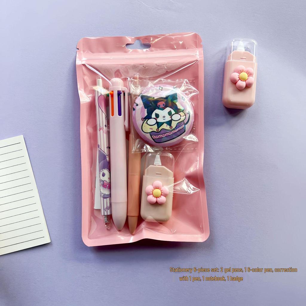 Kuromi 7-teiliges Schreibwaren-Set: Stifte, Korrekturroller & Bleistifte für Schüler