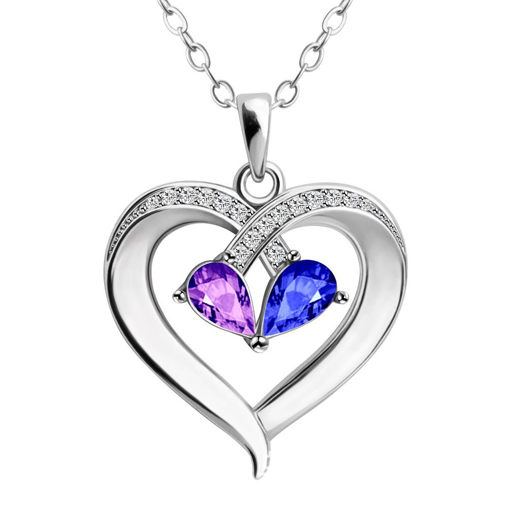 

Valentine s Day necklace, fashionable hollow diamond inlay, peach heart pendant, personalized