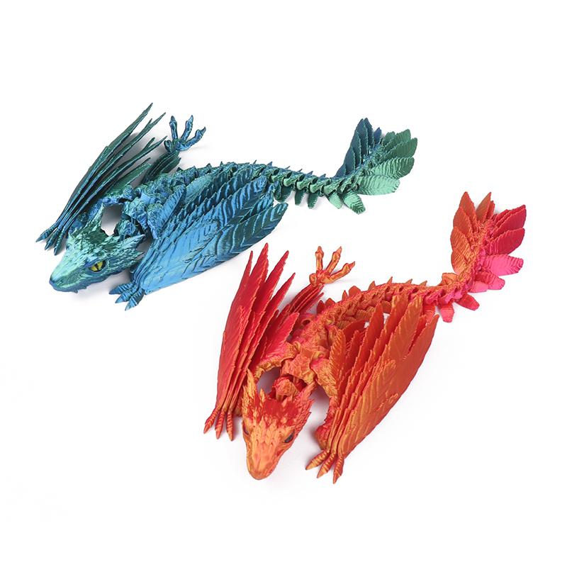 Gefiederter Wyvern Drache 3D gedruckter Drache Beweglicher Drache Drache 3D gedrucktes Spielzeug Desktop Haustier