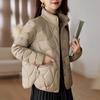 Manteau court chaud léger pour femme, design couleur unie, manteau de ville