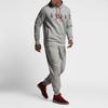 Air Jordan Knit Logo Fleece Lined Hooded Pullover Hoodie Asia Sizing 'Grey' Men's 834372-063