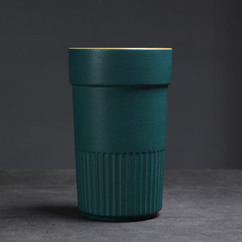 Coarse Pottery Coffee Cup, Latte Cup, Retro Mug, Couple Water Cup, Large Capacity Household Ceramic Cup, Hand Cup