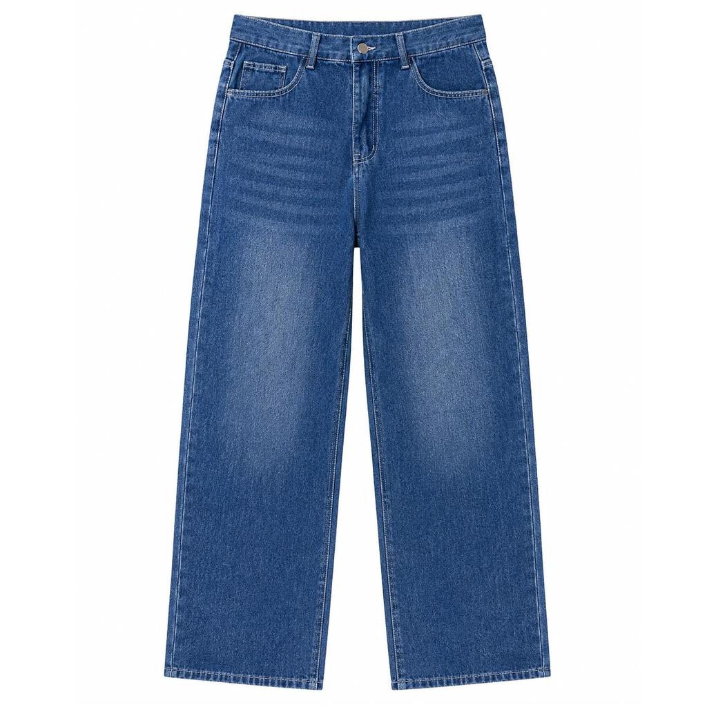 Men's Retro Washed Wide-Leg Jeans - European & American Vintage Style