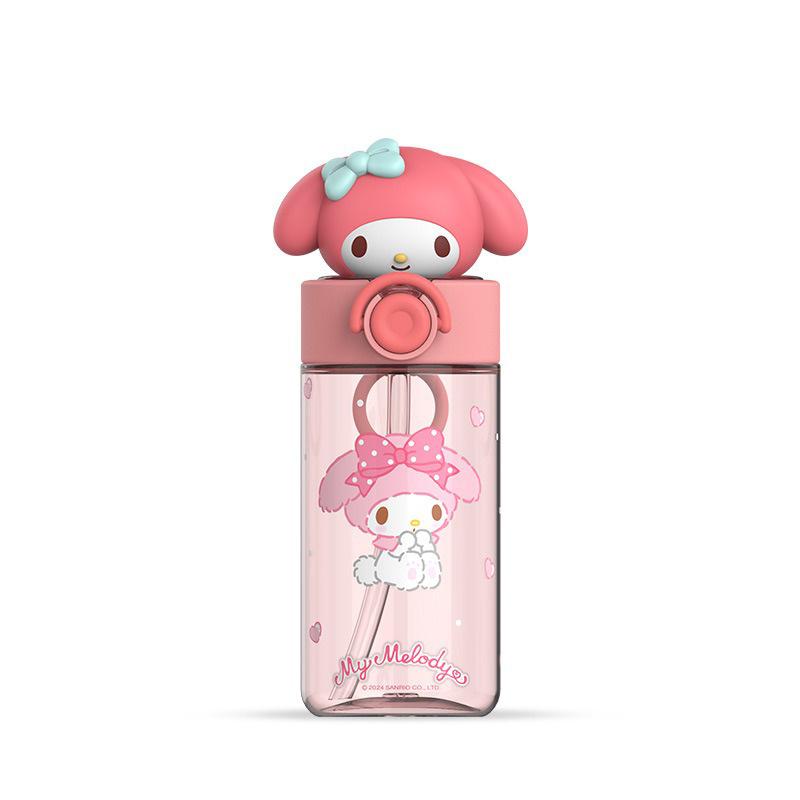 X&W 500ml Tritan Water Cup Leak-proof Water Bottles with Creative Doll Cover Cartoon My Melody Straw Travel Mug Children's Gift