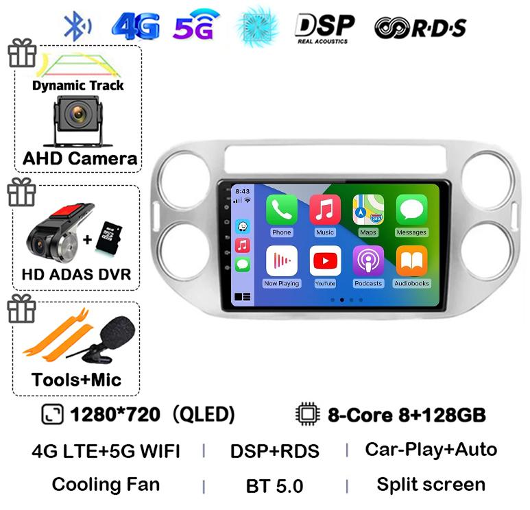 Android 14 Carplay Auto Car Radio For VW Volkswagen Tiguan 1 NF 2006 2008-2013 2014 2015 2016 Multimedia GPS Video Player Stereo