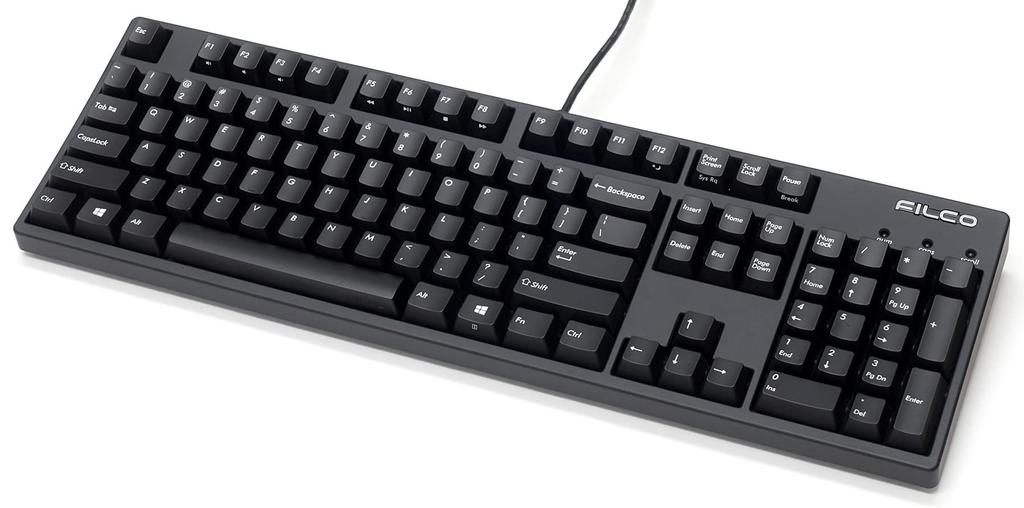 FILCO PBT Two-Color Molded Keycap Set for Majestouch, 104 Keys, English Layout, with Key Puller, Black (FKCS104EBTZ)