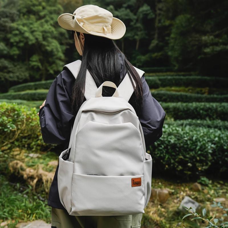 Women Solid Color Backpack Men's Backpack Lightweight Travel Computer Bag Student Schoolbag