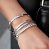 Yori Fashion Smooth Minimalist Open Bracelet Bangle Stainless Steel Rust Proof Office Ladies Chic Jewelry New Gift