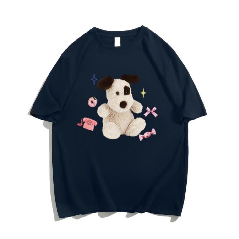 Women's short-sleeve T-shirts, comfortable fit, casual style, polyester fiber