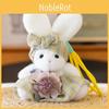 Cartoon Plaid Cute Skirt Rabbit Holding Flower Plush Toy Pendant Keychain