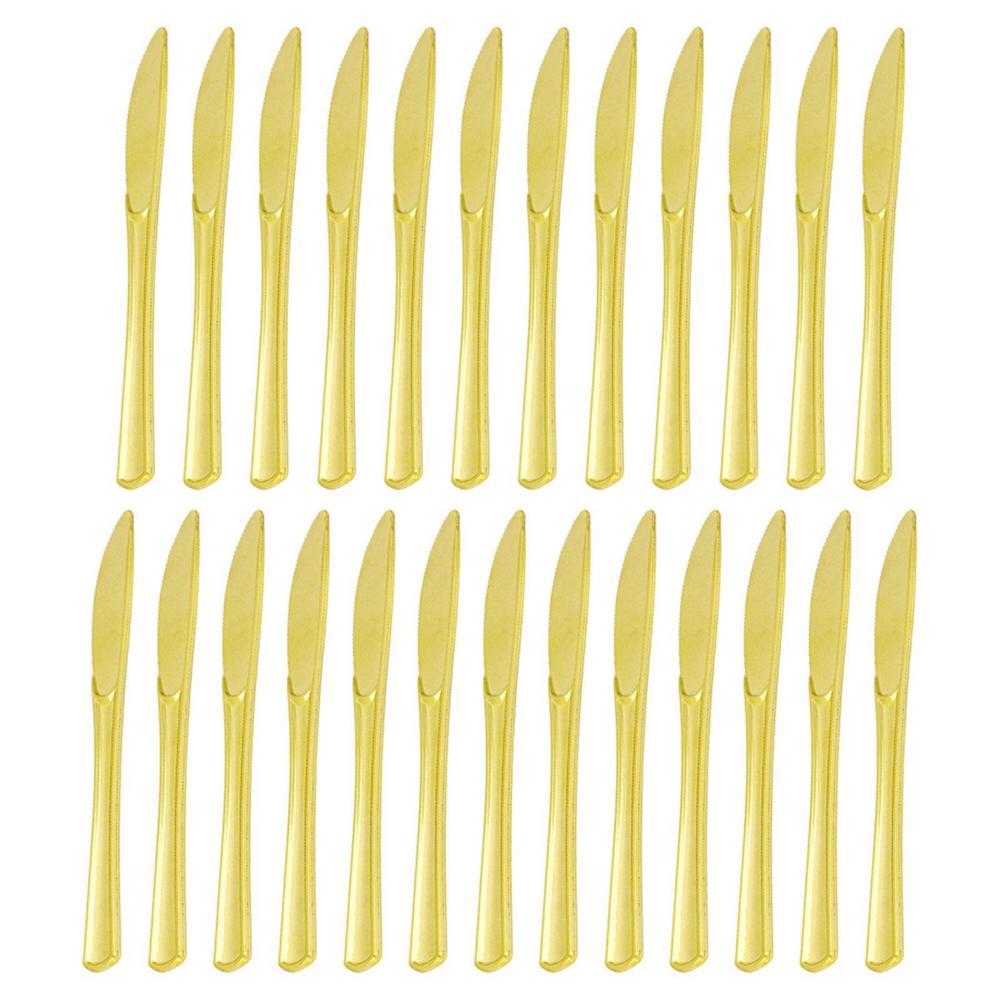 25-teiliges Party-Tischgeschirr-Set Goldenes Besteck Tischgeschirr für das Abendessen Verschleißfestes Geschirr mit komfortablem Griff für Hochzeitspicknick