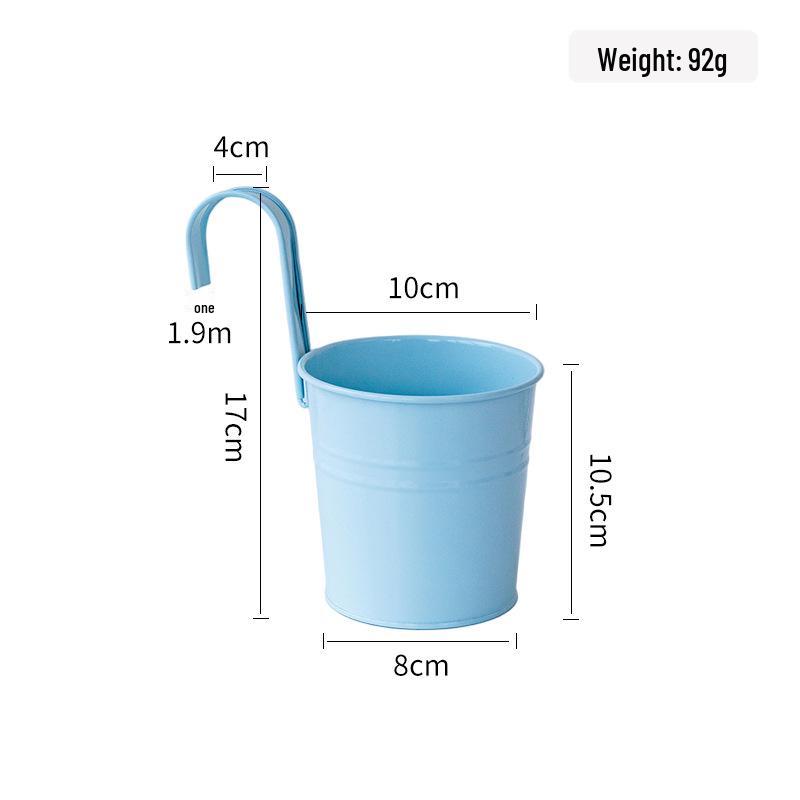 Compact Wrought Iron Hanging Planter for Indoor/Outdoor Use