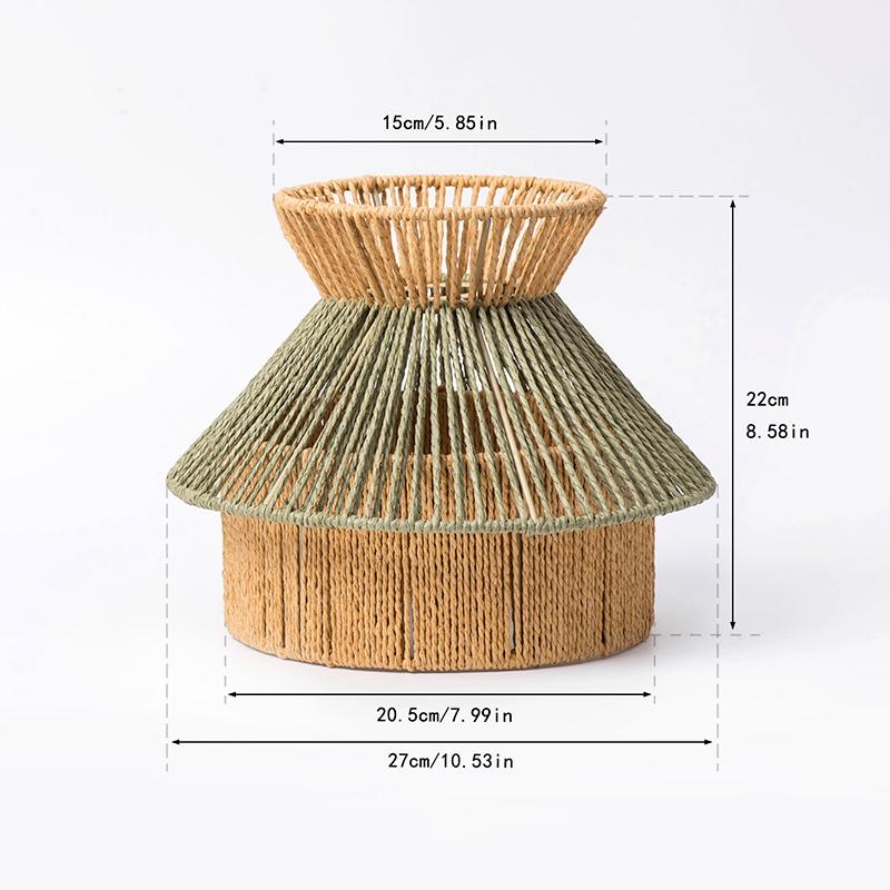 1Pc Lamp Cover Ceiling Lights Lampshade Bohemian Paper Rope Floor Lamp Handmade Knitting Wall Hanging Chandelier