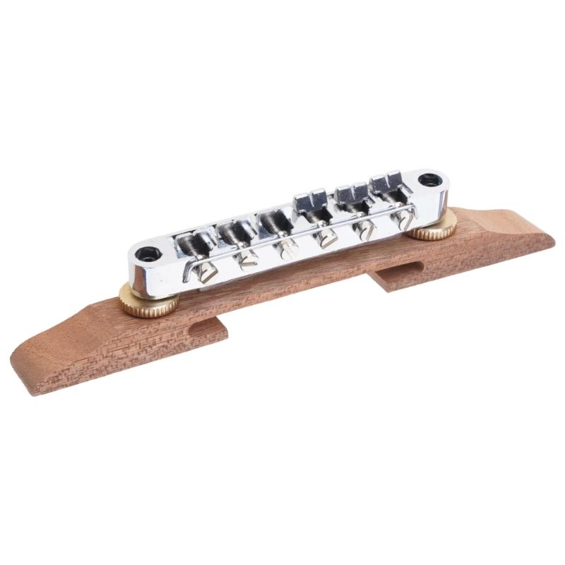 Jazz Guitar Bridge Electric Guitar Bridge Plate Guitar Part 6 String Wood Guitar Bridge for Electric Guitar Saddles