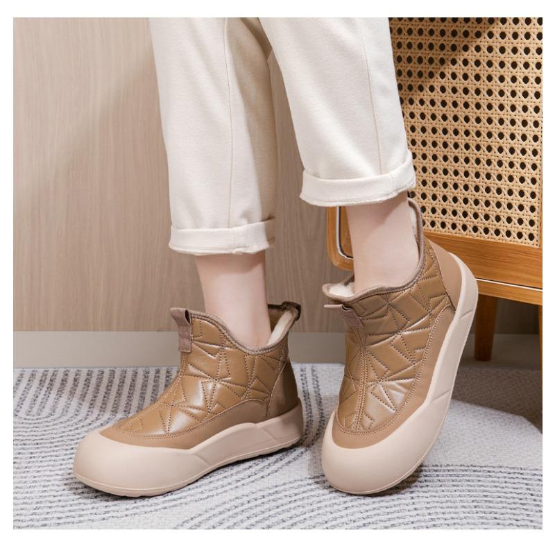 2025 Winter New Fashion Platform Women's Cotton Shoes Thickened Snow Boots Casual Non-Slip Waterproof Cotton Boots