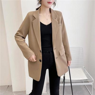 Woman's Medium Long Blazer Business Plue Size Casual Jacket Office Long Sleeve Jacket