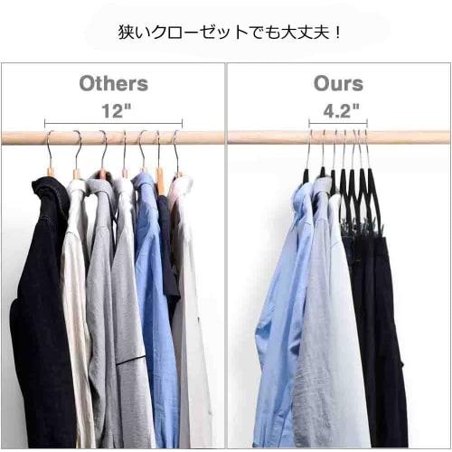 Hangerman Basic Hangers, Suede Hangers, Bottom Hangers, Non-Slip Hangers, Clip Hangers, Multi-Function Hangers with Strong Clips, Black, 10-Piece Set