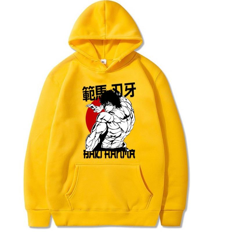 Hanma Baki The Grappler Japanese Animation Men's Hoodie Vintage Unisex Pullover Men Vintage Graphic Hoody Tops Clothing