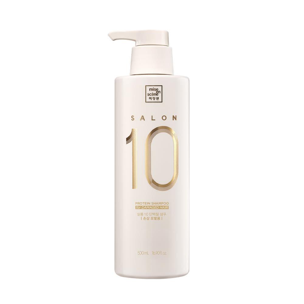 Mise en scene Salon 10 Protein Shampoo 500ml - Nourishing & Smoothing Daily Cleanse for Damaged Hair