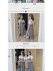 Plus Size Korean Plaid Maternity Dress - Short Sleeve, Loose Fit, Round Neck, Two-Piece Look