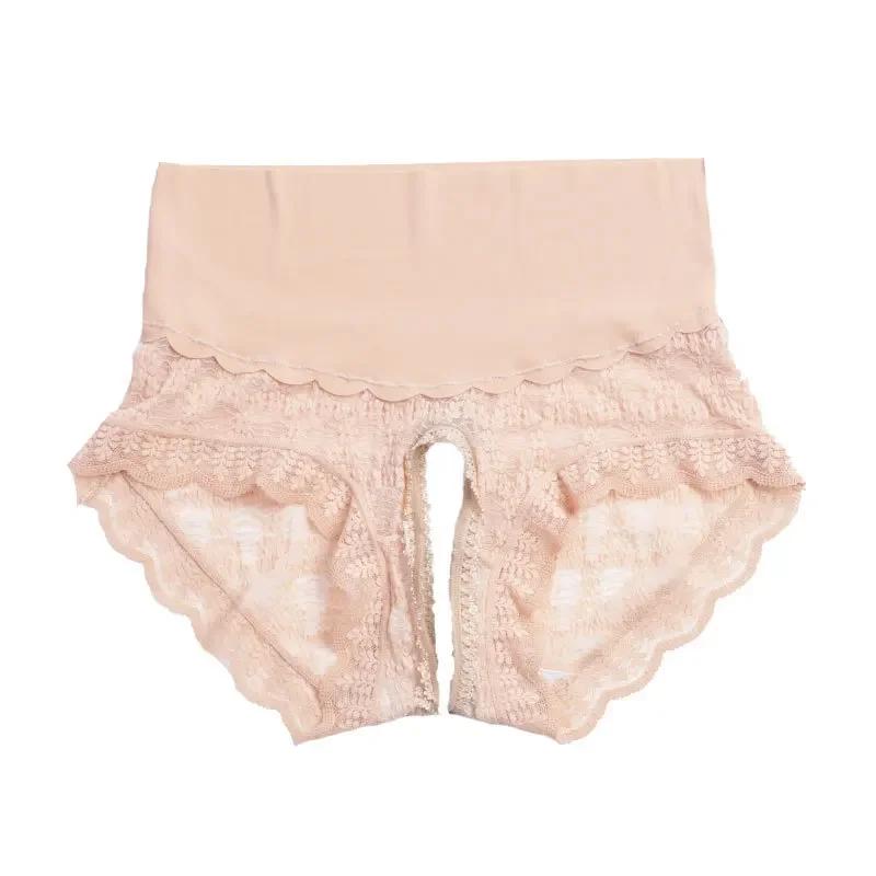 Open Crotch Briefs Women Sexy Lace Sex Underwear Hollow Out Panties Female Exotic Lingerie Temptation See Through Underpants