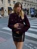 European and American Women's Retro Stand Collar Double-Breasted Short Jacket
