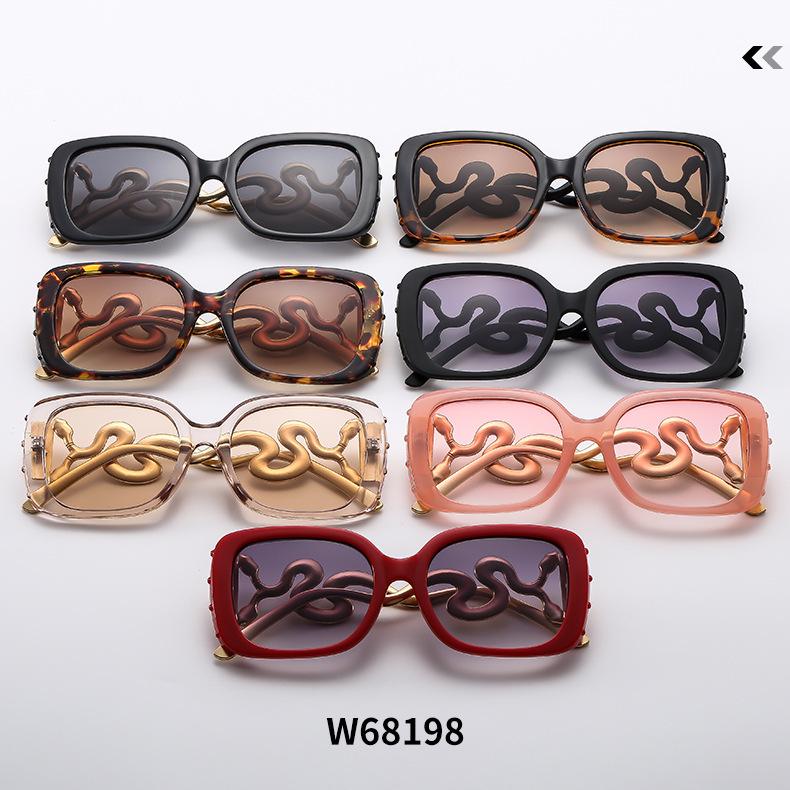 Fashion Double-headed Snake Metal Sunglasses - Large Frame, European & American Style, Internet Celebrity Trend