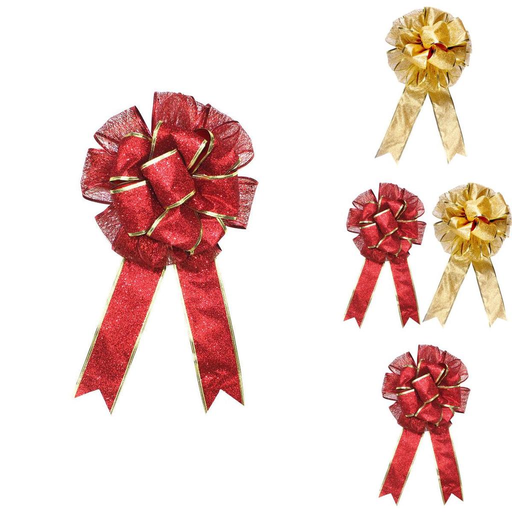 Grand Nœud Décoratif Rouge de Noël avec Design à Double Couche pour la Décoration Festive des Fêtes