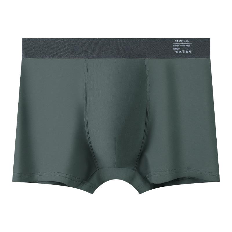 Men's Cotton Underwear Solid Color Breathable Four Corner Pants Mid Waist Men's Flat Corner Pants