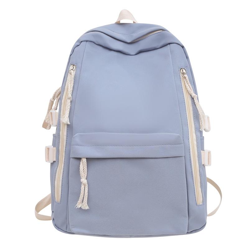 Schoolbag female Korean version student Harajuku female backpack, high school student junior high school ins wind large capacity solid color backpack