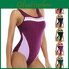 Onepiece Sleeveless Conservative Womens Sexy Backless Color Matching Wetsuit With Breast Pad Swimsuit