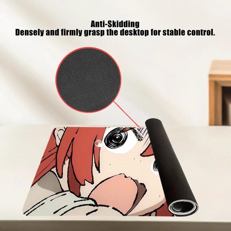 Cute Anime Red Hair Girl Mouse Pad Large Computer Office Game Table Mats XXL Rubber Anti-slip Gaming Keyboard Long HD Desk Pads