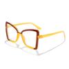 Übergroße Cat-Eye-Brille mit Blaulichtfilter, Farbblock-Rahmen, Modische Brille für Damen, Gegen Augenbelastung & UV-Schutz KJ085