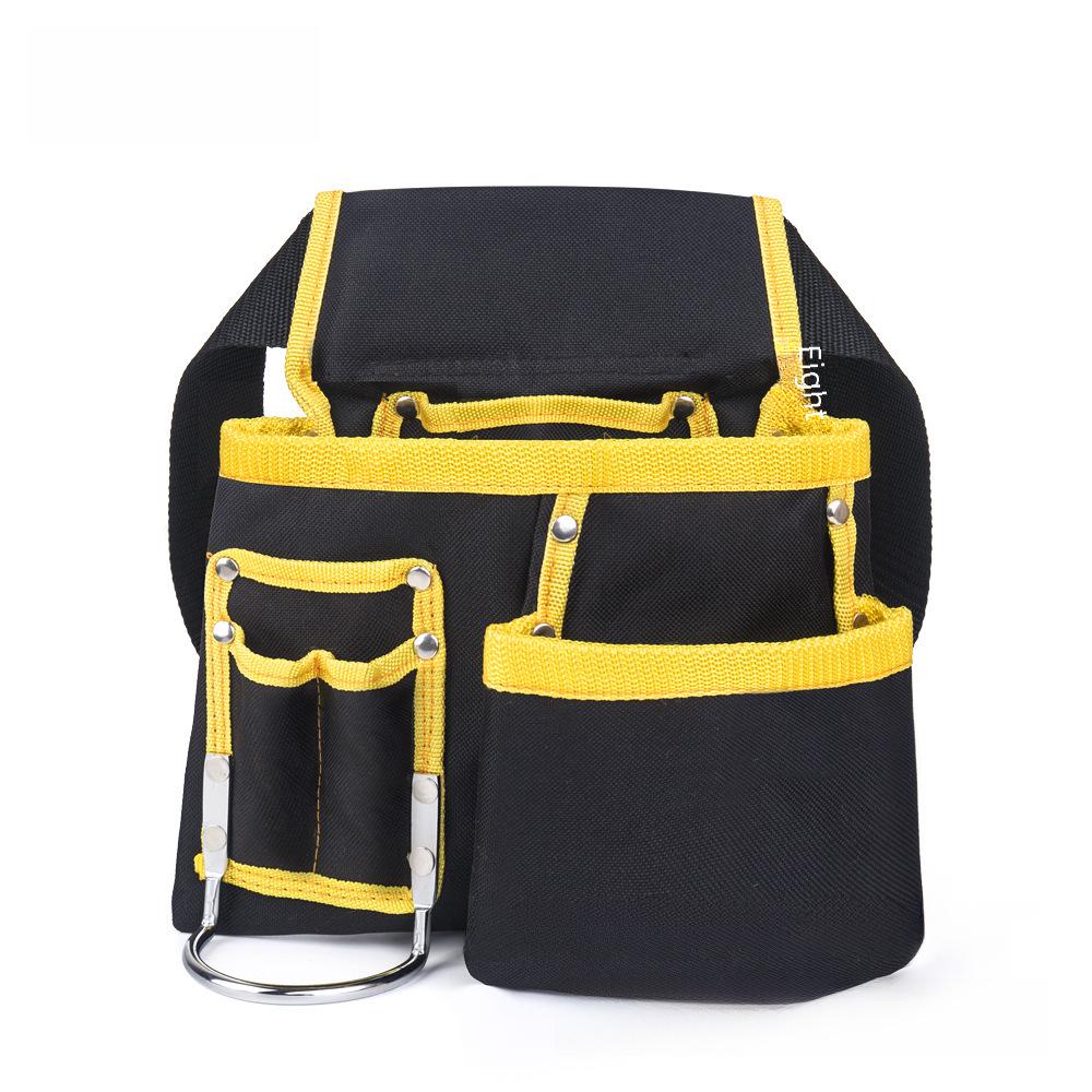 Yellow & Black Wear-Resistant Oxford Cloth Double Waist Tool Bag for Electricians