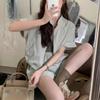 New ArrivalS Open Run Women S overSized Short Sleeve Zip Anorak ShortS Set
