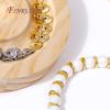 18K Gold Plated Brass Round Curved Brushed Disks Spacer Beads Jewelry Making Supplies DIY Necklace Bracelets Accessories
