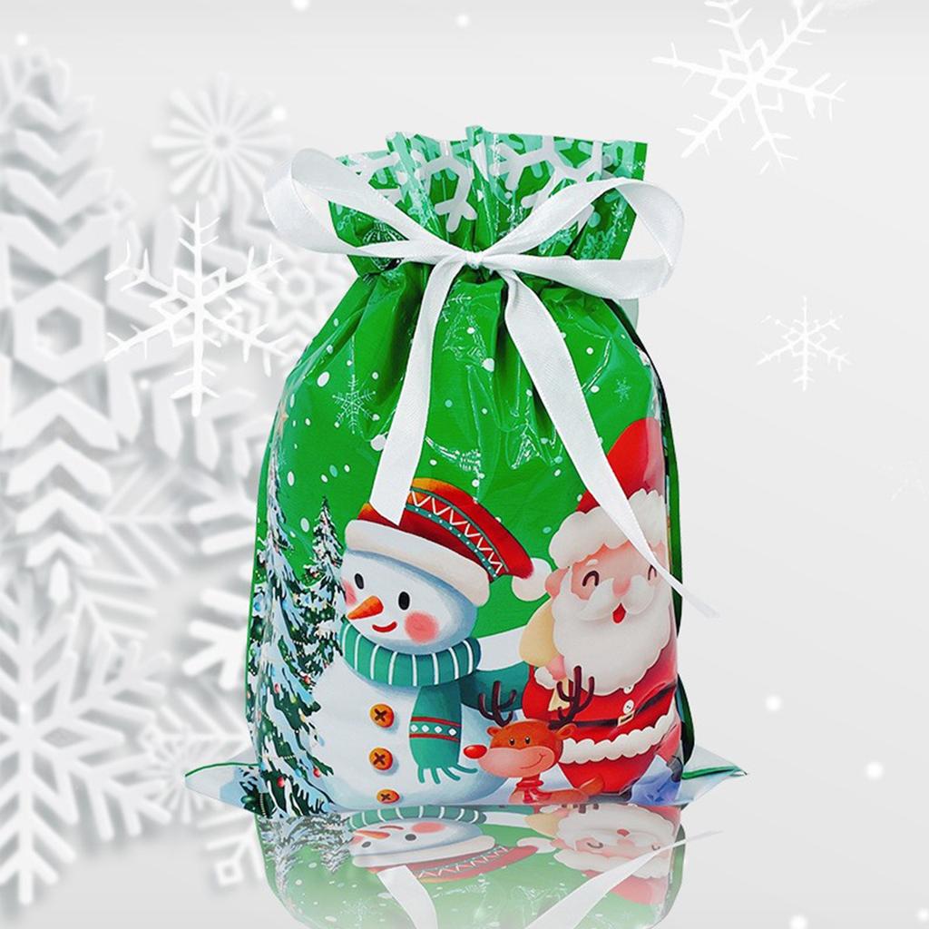 Drawstring Christmas Gift Bags, New Foil Gift Bags, Decorative Gift For Holiday Celebrations, Portable Multicolor Gift Pouches For Kids