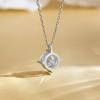 6.5mm Rond Geslepen Drie-klauw Solitaire Moissanite Hanger Ketting S925 Sterling Zilver Voor Vrouwen