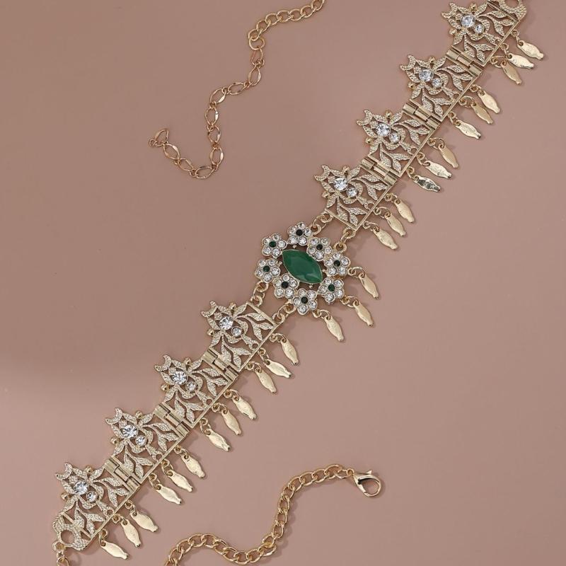 Luxurious Middle Eastern Bridal Head Accessory With Shimmering Rhinestones Hair Jewelry for Wedding Ceremony Dressingup