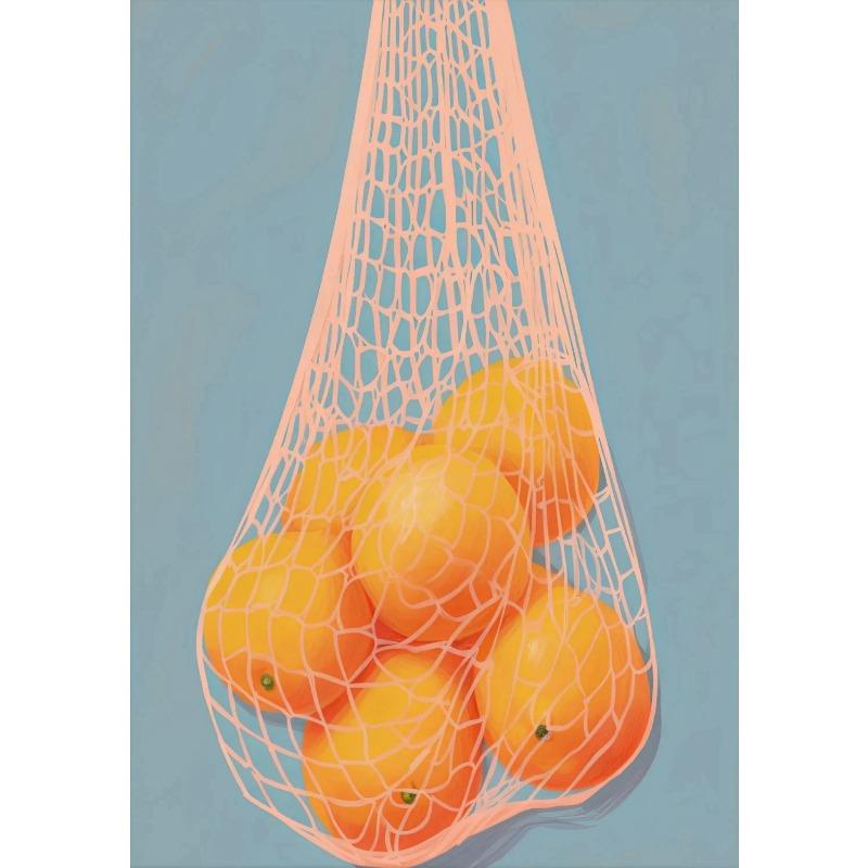 Minimalist Modern Abstract Fruit Poster Print Orange Peaches Strawberry Tomato Lemon Fig Canvas Painting Wall Art Home Decor