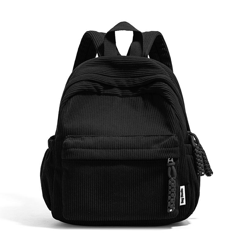 

Женский вельветовый школьный рюкзак 2025: Универсальный, Повседневный, Большой вместимости для колледжа и путешествий 30*11*24 чёрный