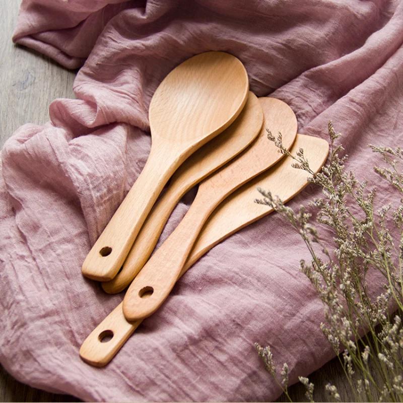 3 Types Spatule à Riz en Bois Cuillère Pelle à Riz de Haute Qualité Spatule à Riz pour Sushi Vaisselle Cuillère Gadgets de Cuisine Outil