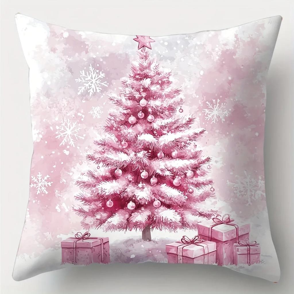 Christmas Decoration Pillowcase New Year Gift Cute Santa Claus Snowman Pattern Home Room Decoration Sofa Cushion Cover