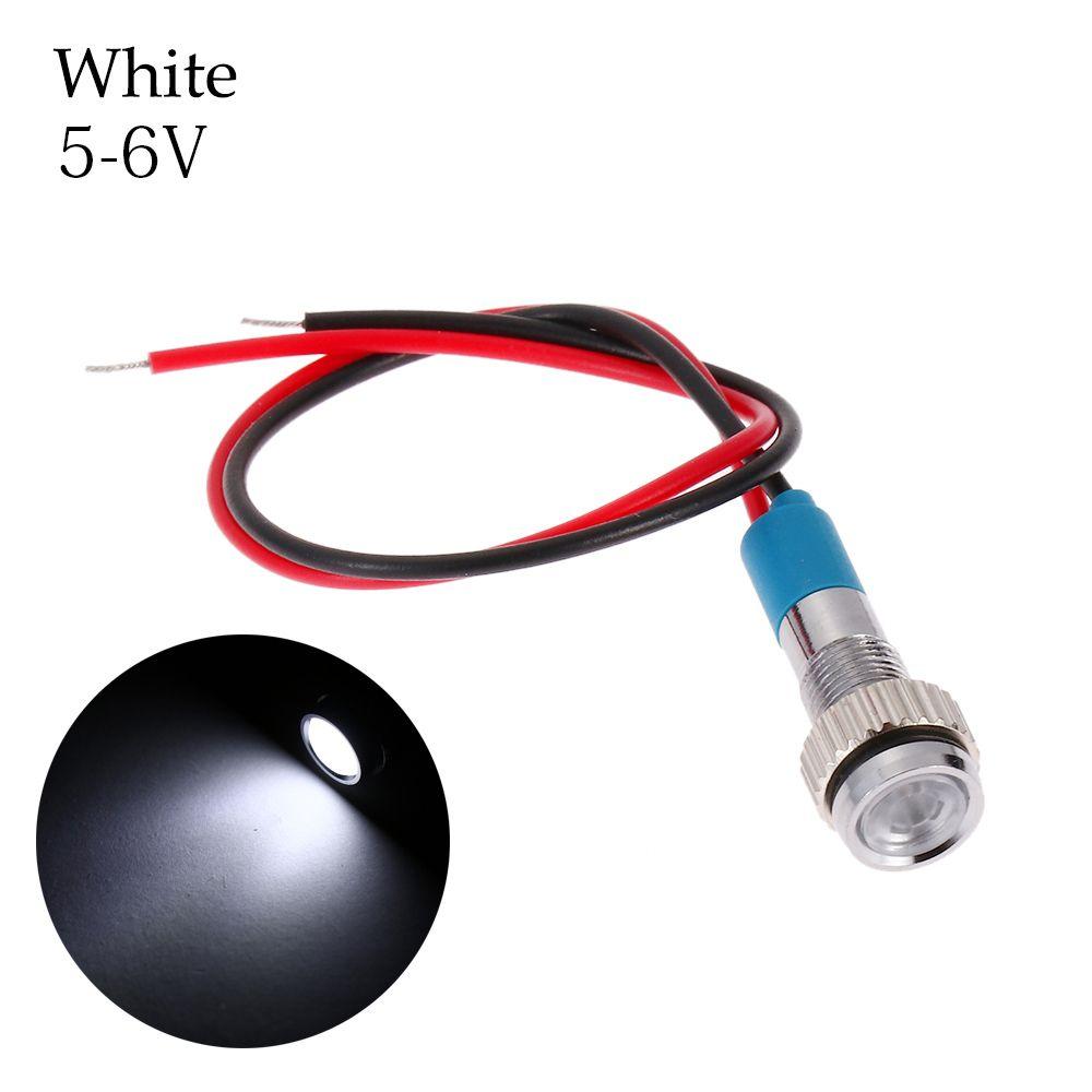 Red Yellow Blue Green White Signal Lamp 6mm LED Metal Indicator Light 3V 5V 6V 9V 12V 24V 220V