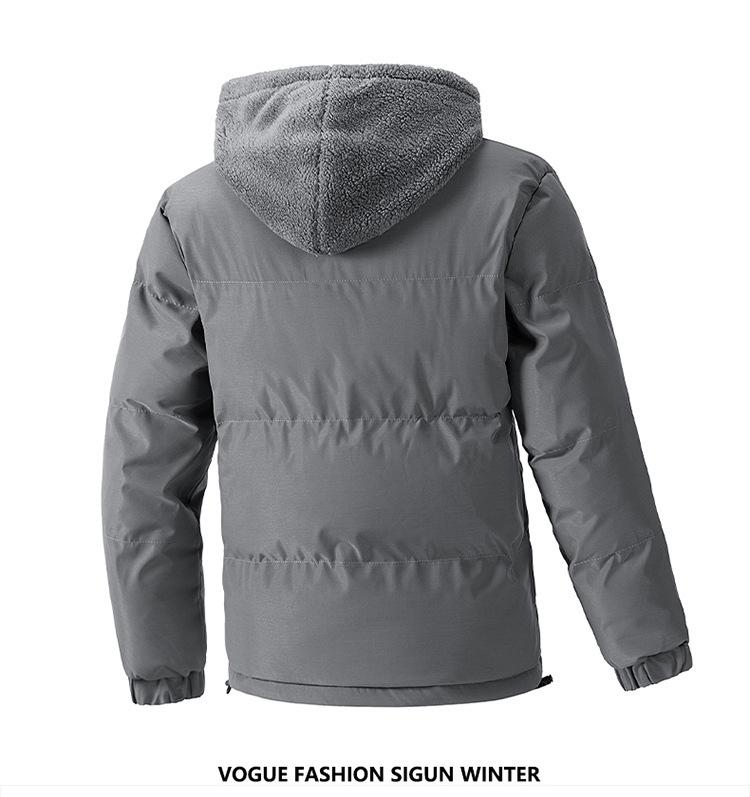 Men's Plus Size Hooded Cotton Fleece Jacket - Warm, Cold-Resistant, Padded for Autumn/Winter 2025.