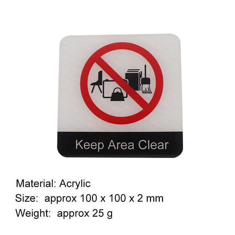 

Creative Signage Keep Area Clear Sign Wall Label Sticker Warning Badge for Office Fire exits Stairwells Warehouse Factory Workshop Hospital corridors black