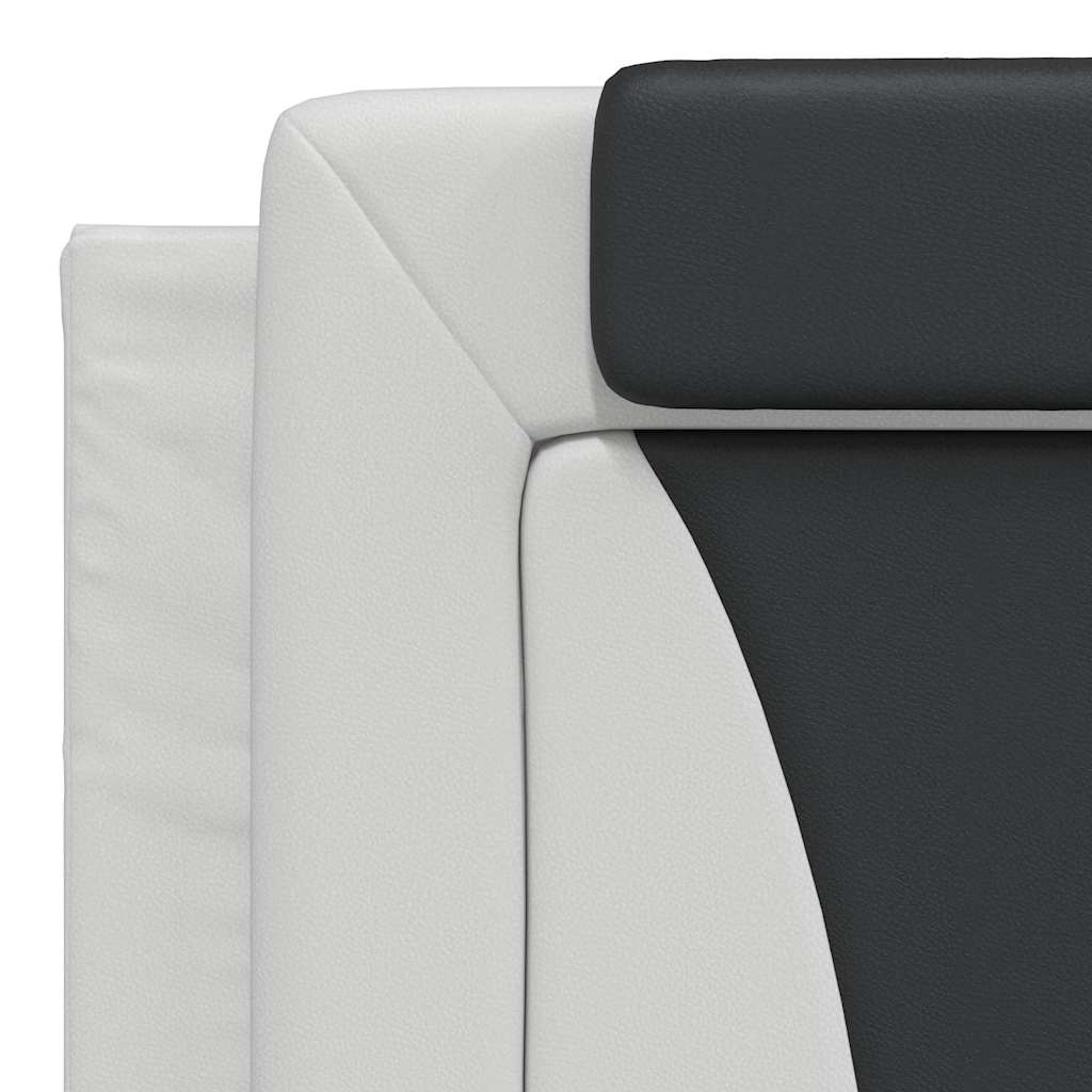Viana Bed Frame without Mattress White and Black 180 x 200 cm Faux Leather