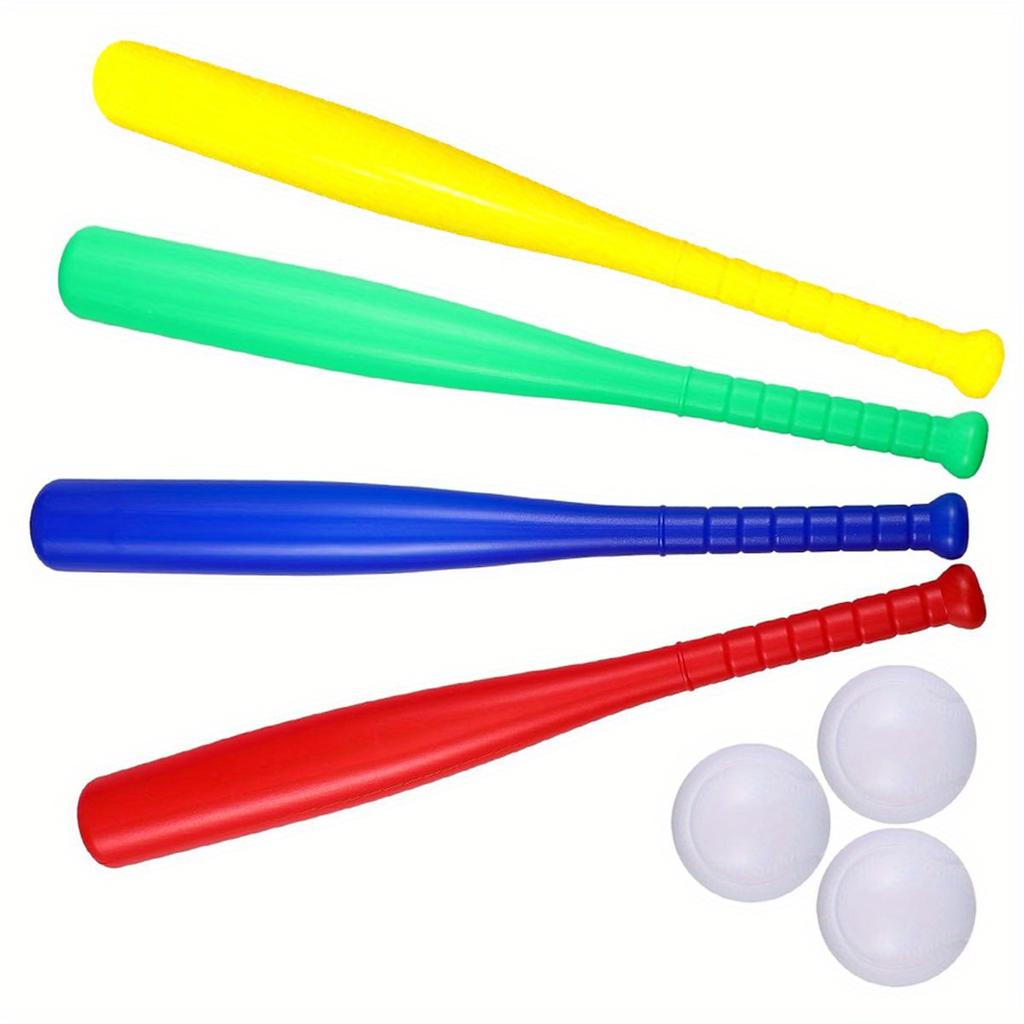 2pcs/Set Plastic Baseball Bat With Ball 17.7inches Baseball Bat For Beginner Baseball Player Outdoor Sports Game Backyard ZSY