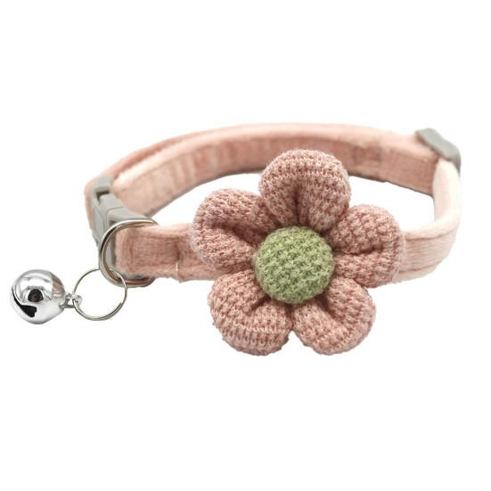 

Ошейник для домашних животных с мультяшным цветком, праздничный наряд, нежный для кожи, красивый котенок, собака розовый